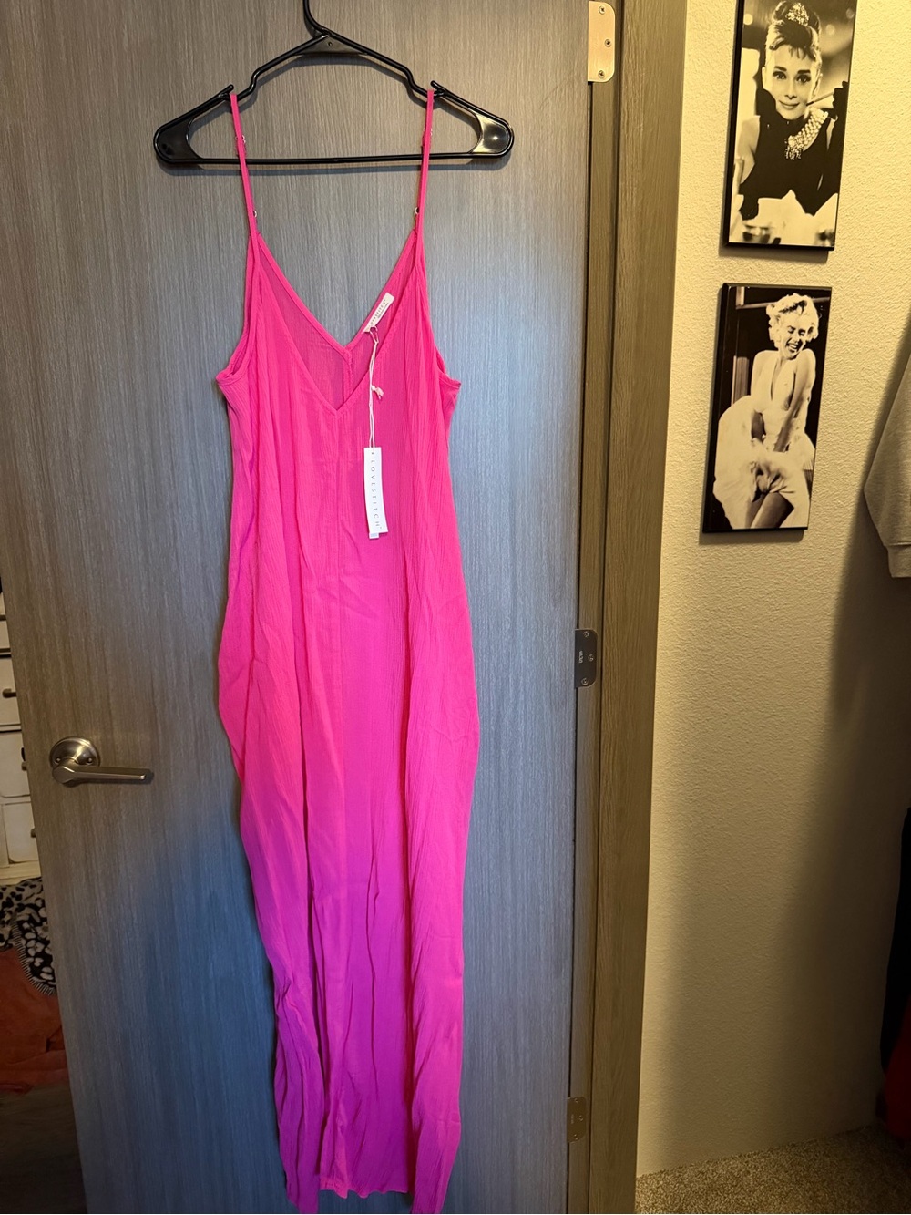 lovestitch Hot Pink Sleeveless V-Neck Slip
